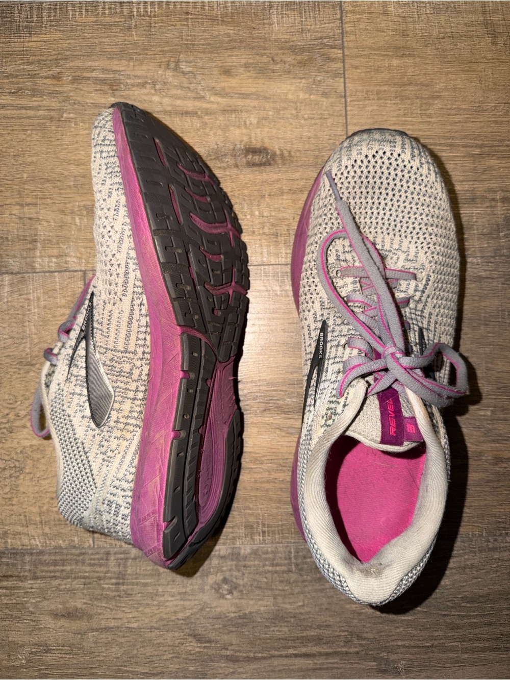 Brooks Revel Knit Athletic Running Shoes with Purple Accents - Women